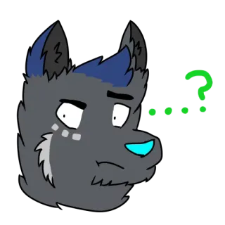 😐 45fd45df ....? волк, вопрос, в замешательстве, фурри, животное, мультфильм telegram sticker
