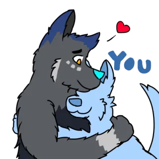 🤗 4f669c1f You Фурри, Любовь, Милый, Объятия, Антро, Животные telegram sticker