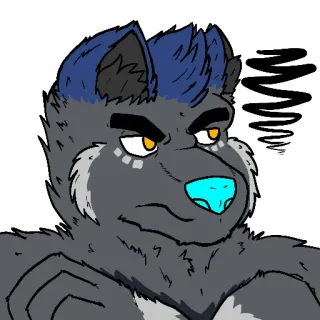 😒 56453072 Фурри, Антропоморфный, Волк, Персонаж, Мультфильм telegram sticker