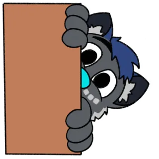 👀 8480ef9f кот, подглядывающий, мультфильм, милый, животное, наклейка telegram sticker