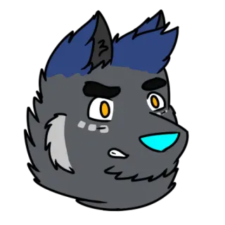 😠 8cdb11e1 волк, мультик, фурри, животное, голова telegram sticker