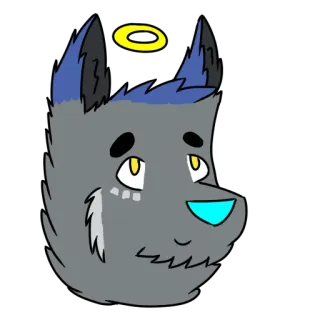 😇 94c06302 Фурри, Животное, Волк, Мультик, Милый, Ангел, Гало telegram sticker