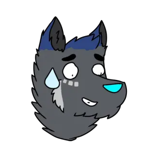 😅 aa705448 волк, мультик, животное, пушистый, пот, выражение, нервный telegram sticker