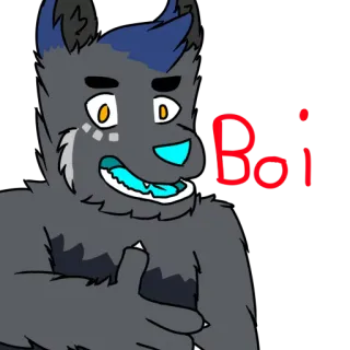 ✋ ae93930c Bai Волк, Фурри, Прощание, Анимированный telegram sticker