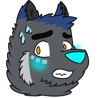 😰 c1b1b40a волк, фурри, тревожный, потеющий, мультик, животное, выражение telegram sticker