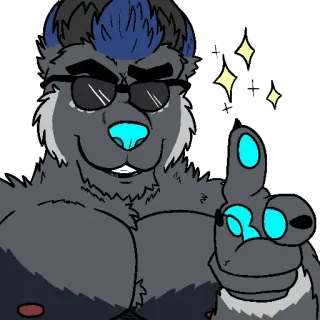 😎 d8ab9440 Фурри, Мультфильм, Персонаж, Солнцезащитные очки, Большой палец вверх, Животное telegram sticker