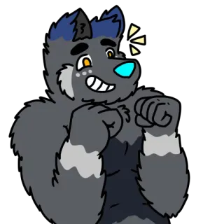 😁 ed6cbe52 Фурри, Волк, Животное, Мультфильм, Персонаж, Милый, Дружелюбный telegram sticker