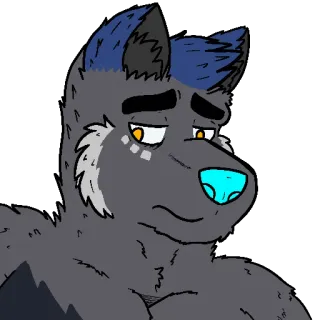 😔 ee0c857e Фурри, Антро, Волк, Грустный, Животное, Мультфильм telegram sticker