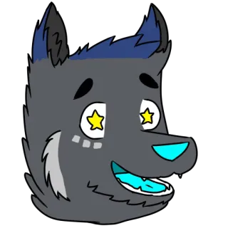 🌟 f054bda0 волк, мультфильм, животное, фурри, персонаж, стикер telegram sticker