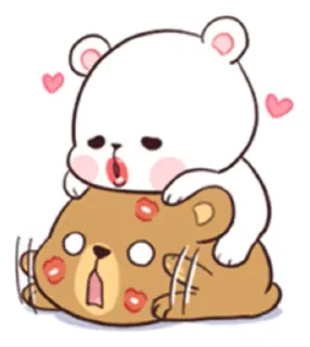😘 1261723a ursos, desenho animado, amor, beijo, fofo, adorável, afeição whatsapp sticker