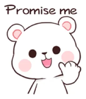 👇 20d4a509 Promise me fofo, urso, promessa, animal, desenho animado whatsapp sticker