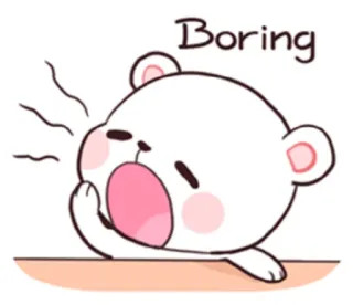 😖 514327f9 Boring urso, desenho animado, entediado, fofo, exausto, sonolento, bocejando whatsapp sticker