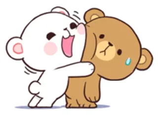 🐾 57749898 urso, abraço, fofo, desenho animado, afeição, amor whatsapp sticker