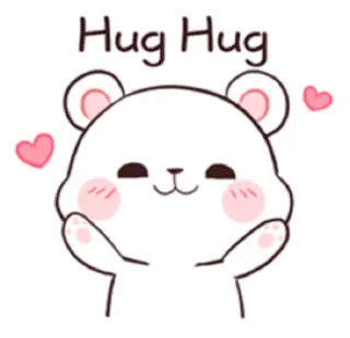 🤗 b01dfe1d Hug Hug urso, fofo, kawaii, amor, corações, abraço, animal whatsapp sticker