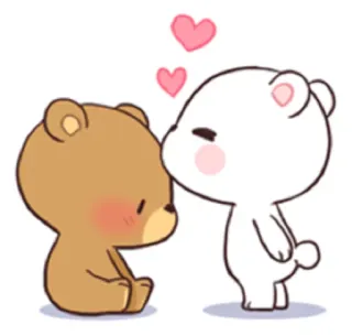 😘 cf9bc200 ursos, desenho animado, amor, beijando, fofo, animado, adesivo whatsapp sticker