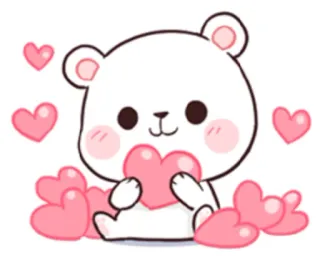 ❤ e82e2e93 urso, coração, amor, fofo, desenho animado, kawaii, dia dos namorados whatsapp sticker