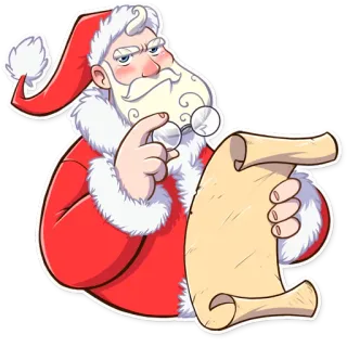 😑 5b2bfb9f Santa Claus Santa, Christmas, Holiday, List, Bad telegram sticker