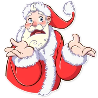 🤷 a0a4f0d9 Santa Claus santa, christmas, confused, cartoon, holiday, december telegram sticker