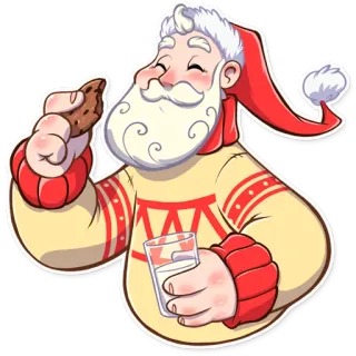 🍪 bff75abe Santa Claus Santa Claus, Christmas, cookie, milk, holiday, festive telegram sticker