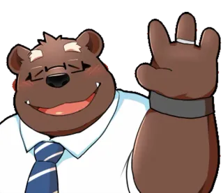 👋 8d5c9da5 곰, 만화, 가운데 손가락, 제스처, 불쾌한, 화난 telegram sticker