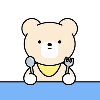🍽 10fcdafd クマ, 漫画, 動物, 可愛い, 食べ物, スプーン, フォーク whatsapp sticker