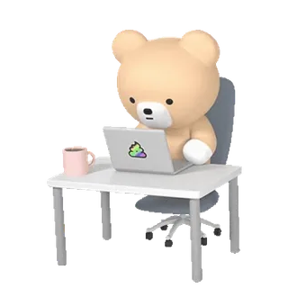 🏢 27b06d5c クマ, ノートパソコン, 仕事, 机, パソコン, 漫画, オフィス whatsapp sticker