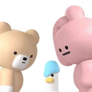 🐰 7588aaa7 クマ, ウサギ, アヒル, かわいい, 動物, ステッカー whatsapp sticker