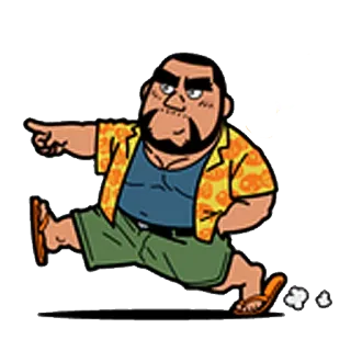 🏃 89fbd05b Cartoon, Mann, Zeigen, Rennen, Tropisch, Flip Flops telegram sticker
