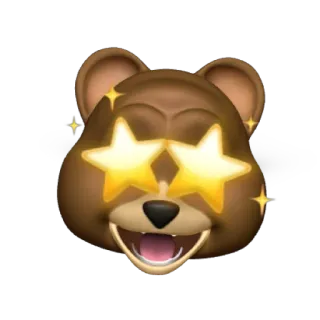 🐻 487f14d4 urso, emoji, animal, olhos de estrela, fofo whatsapp sticker