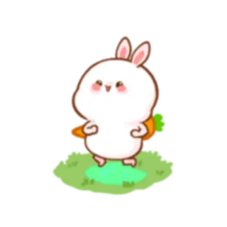 🛒 5859cf87 coelho, cenoura, fofo, adesivo, desenho animado whatsapp sticker