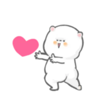 💘 9abff7bf urso, amor, coração, fofo, animal whatsapp sticker