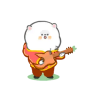 🎸 c1fd4e07 urso, desenho animado, música, guitarra whatsapp sticker