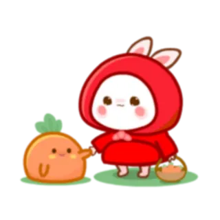 🤝 cb1a6253 fofo, coelho, cenoura, chapeuzinho vermelho, desenho animado, adesivo whatsapp sticker