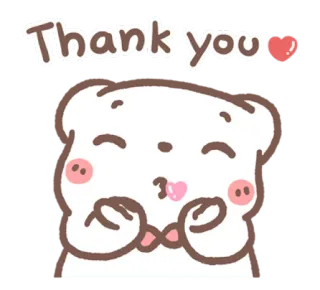 😚 4659e1aa Thank you ありがとう, かわいい, ハート, 可愛い, くま, 愛らしい telegram sticker