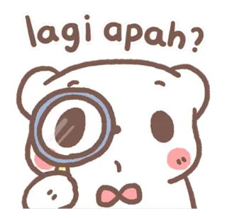 🧐 d87ec545 lagi apa? クマ, かわいい, 質問, 虫眼鏡 telegram sticker