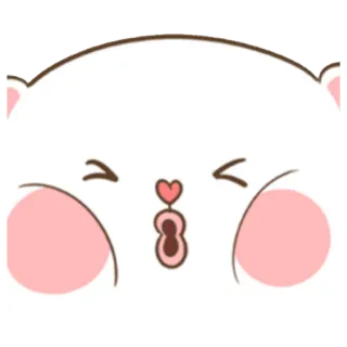 😘 5646f13d imut, kawaii, kartun, binatang, beruang, hati, wajah telegram sticker
