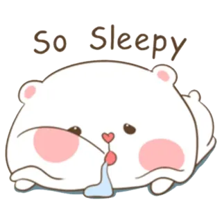 😞 e488a132 So Sleepy mengantuk, beruang, lucu, kartun, binatang, kawaii telegram sticker