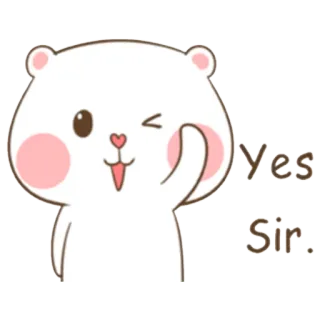 ✌ e4b66a21 Yes Sir. beruang, kartun, lucu, kawaii, afirmatif, ya, tuan telegram sticker