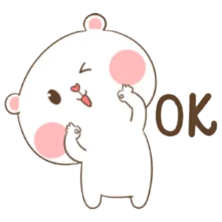 👍 e5639ec7 OK lucu, beruang, ok, setuju, afirmatif telegram sticker