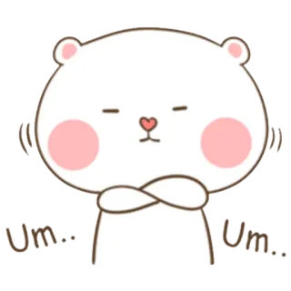 🤔 fbd065f9 Um.. Um.. beruang, imut, bingung, tidak yakin, berpikir, bertanya telegram sticker
