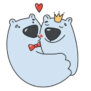 💋 03fd0c6a bears, love, cartoon, animals, heart, romance, cute, illustration telegram sticker