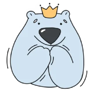 ☺️ ae49f727 bear, animal, cartoon, crown, cute, character telegram sticker