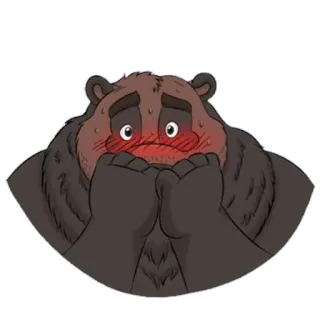 ☺️ c89954ad 熊, 卡通, 动物, 害羞, 可爱 telegram sticker