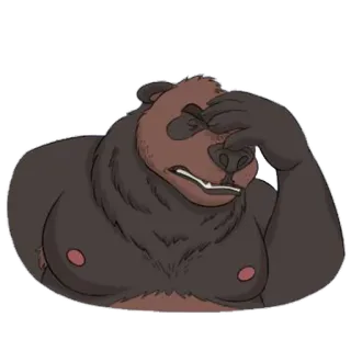 😩 e9c01bca 拟人, 熊, 哺乳动物, 动物, 毛茸茸 telegram sticker