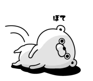 😐 12fc64b5 oso de dibujos animados, lindo, animal, kawaii, dibujos animados, pegatina, oso blanco whatsapp sticker