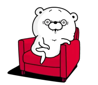 😨 4acb2ba7 oso, dibujos animados, silla, gafas, lindo, relajado whatsapp sticker