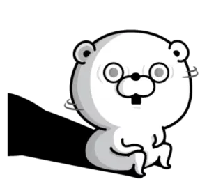 😨 9399df8a oso, dibujos animados, gafas, animal, lindo, ilustración, pegatina whatsapp sticker