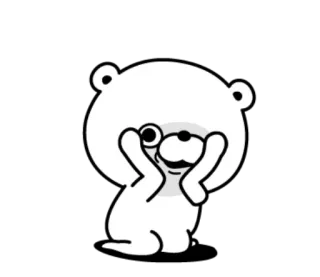 🙈 9816428c oso, lindo, animal, dibujos animados, gracioso, feliz whatsapp sticker