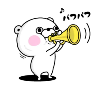 🎺 a1dde875 oso, trompeta, música, dibujo animado, animal, lindo whatsapp sticker