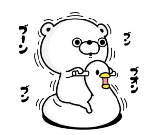 🙃 bcd62bfb oso, pato, dibujos animados, lindo, animal whatsapp sticker